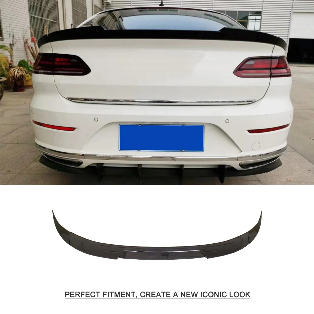 Задний спойлер багажника автомобиля крыло губы для Volkswagen VW CC Arteon автомобильный стикер, спойлер крыло карбон/глянцевый черный