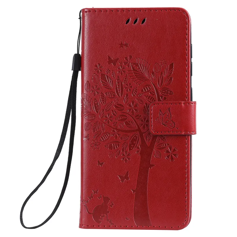 Красный Leather Wallet Case for Samsung Galaxy A50 card slot holder stand flip silicone soft cover Samsung A50 Case A70 A40 A30 A20 - Цвет: Красный