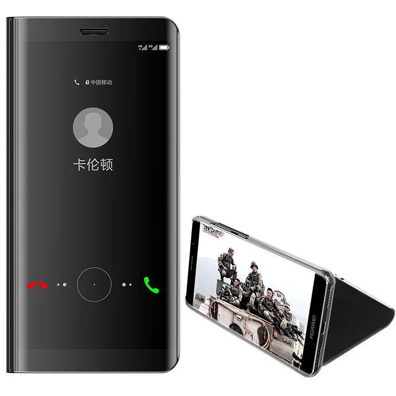 Умный прозрачный зеркальный чехол P Smart для Huawei P8 P9 P10 P20 Lite 2017 Plus Mate 10 20 lite pro honor 9 8 nova