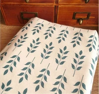 150 cm x 50 cm wholesale pastoral leaves printed fabric crafts linen fabric for tablecloth curtains sofa