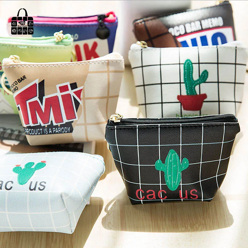 1 шт. розовый дневник креативные милые кактус закуски pu сумочки из кожи нулевой
