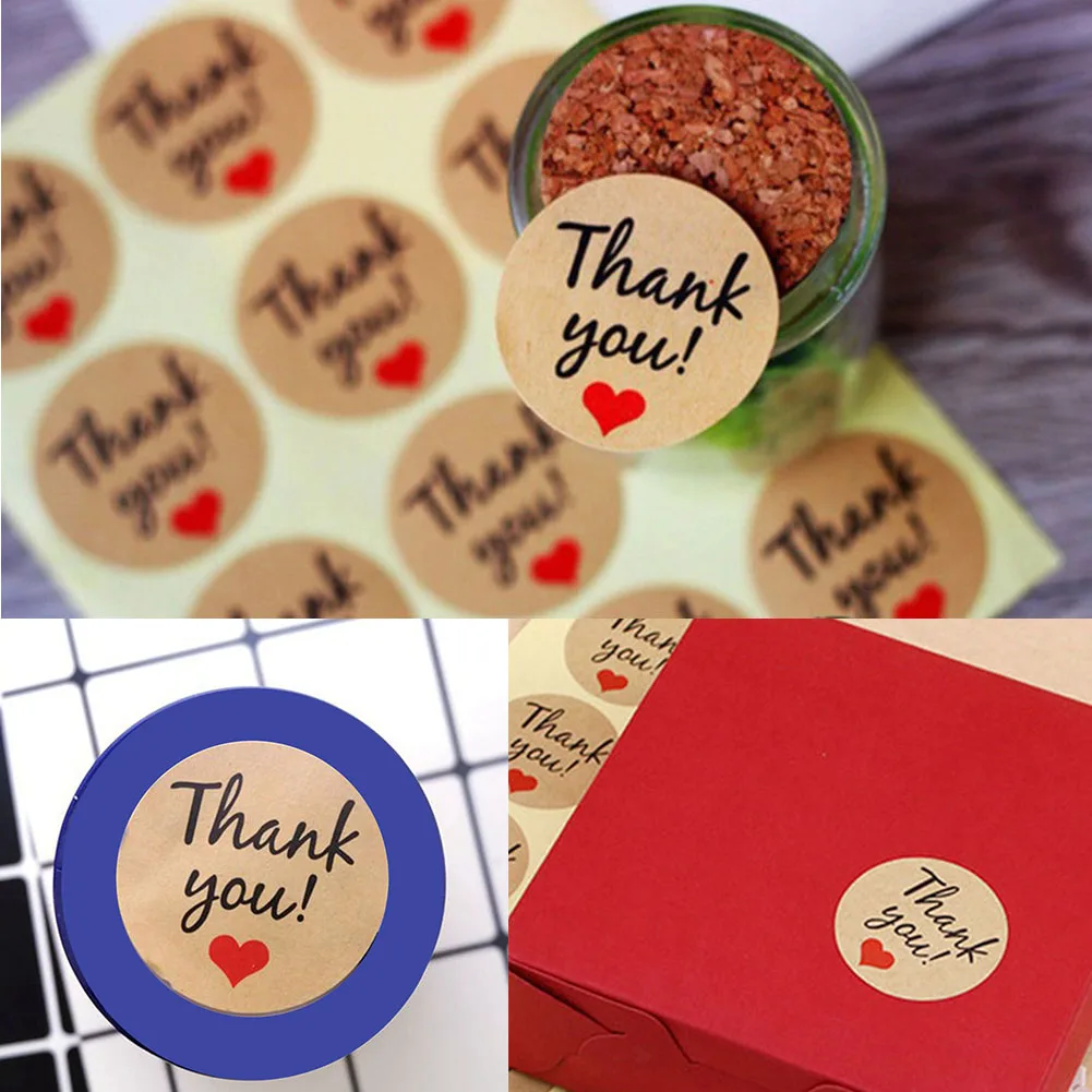 Спасибо наклейки запечатывание ремесло свадебное любовное письмо с сердцами