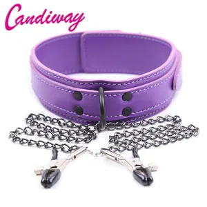 Ошейник с зажимами для грудисосков, зажим-цепочка, бондаж бутик, регулируемые зажимы для сосков, секс-товары для флирта, игрушки для пар