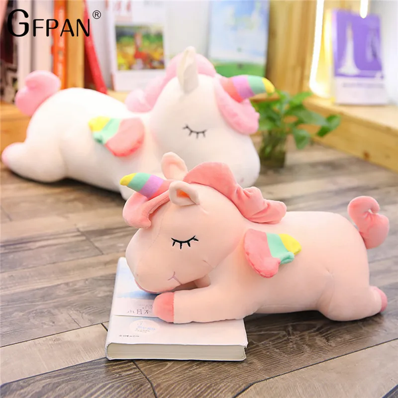 Огромный 60 см новый бренд Единорог Мягкие Куклы Kawaii мягкие животные единорог