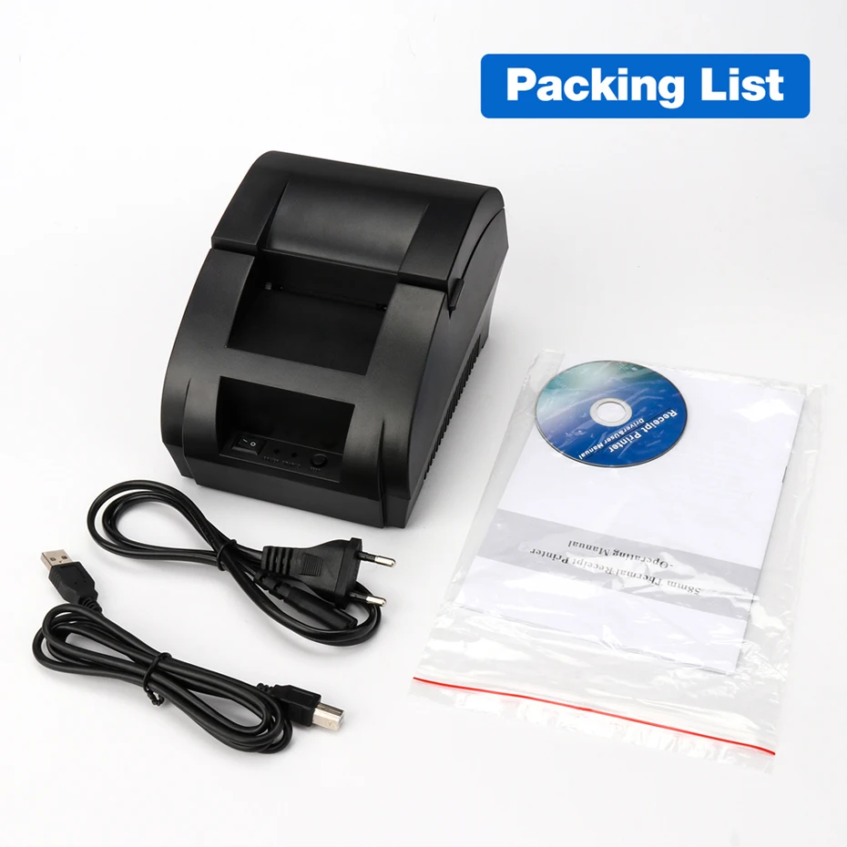 Термопринтер Zjiang 58 мм POS чековый принтер Bluetooth USB порт для телефона Android iOS Windows