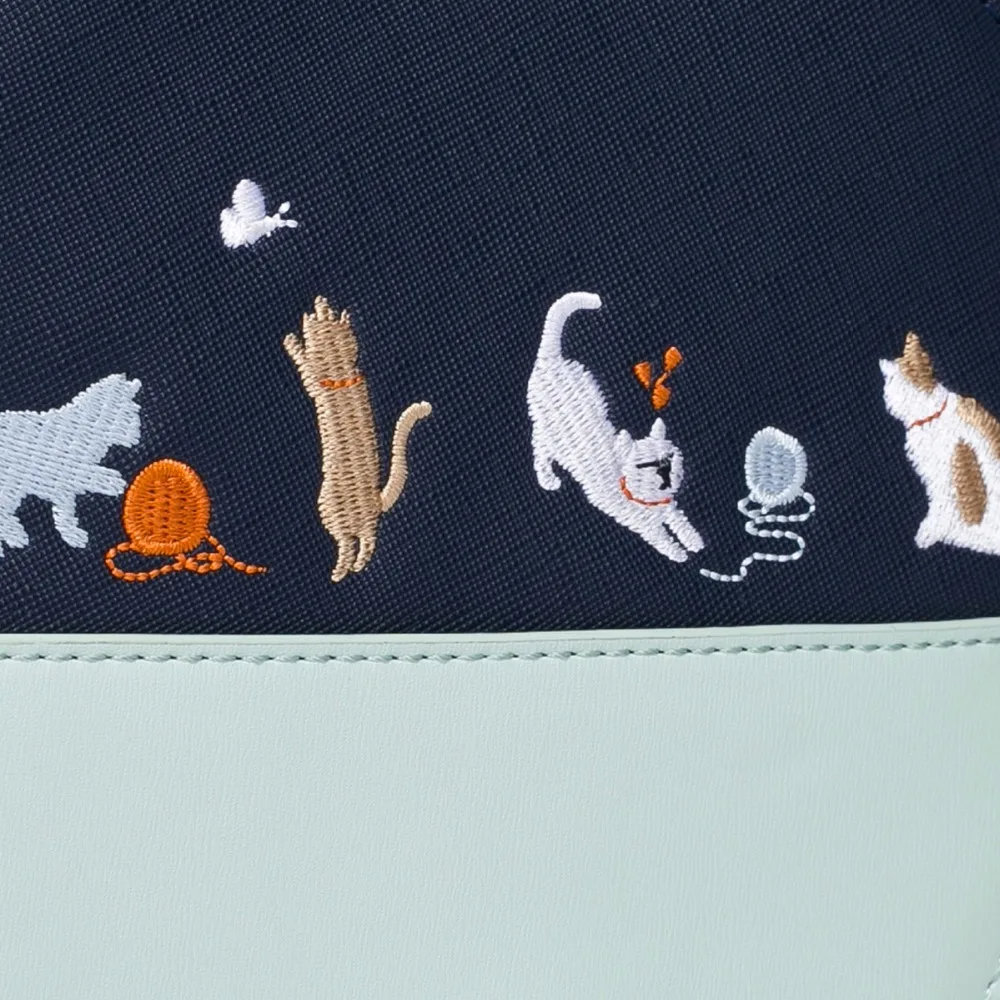 Новинка фирменный дизайн вышивка в виде кошек цепи искусственная кожа для женщин