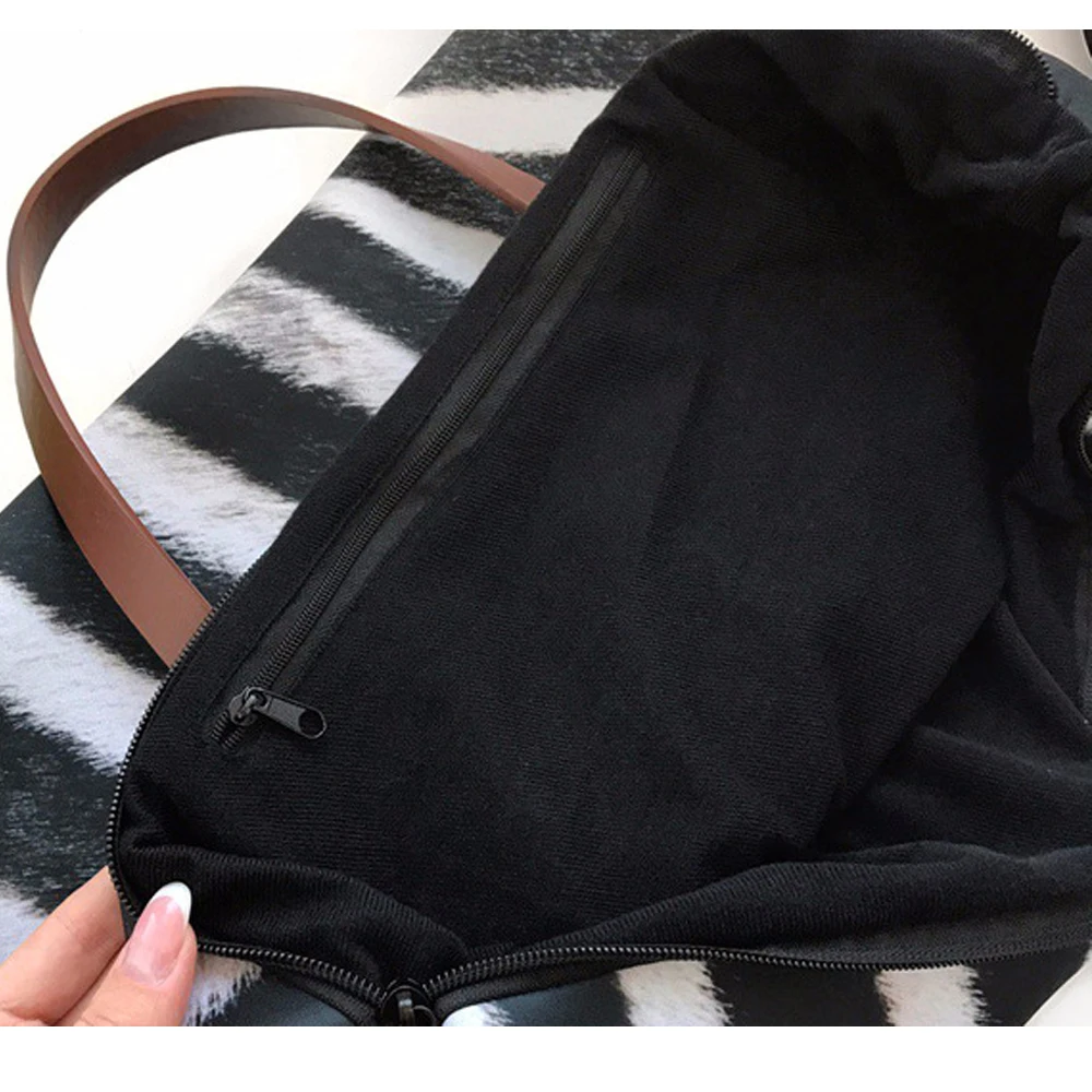 Роскошная женская сумка Coloranimal объемный черный тоут из денима с принтом в виде