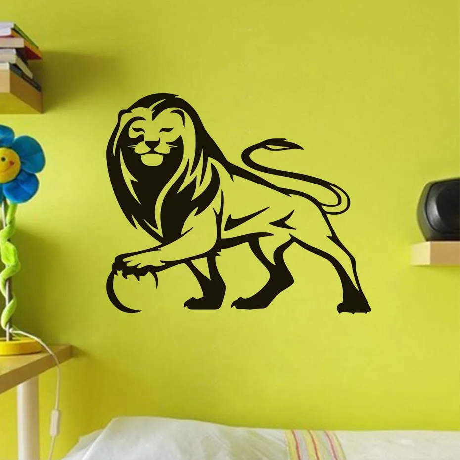 Lion Wall Stickers For Kids Rooms Decor Line Drawing Animal Removable Vinyl Art Decals Home Decoration Accessories | Дом и сад