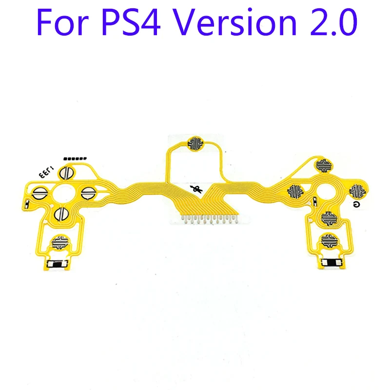 Запасная часть для контроллера PS4 версии 2 0 с желтой клавиатурой проводящая