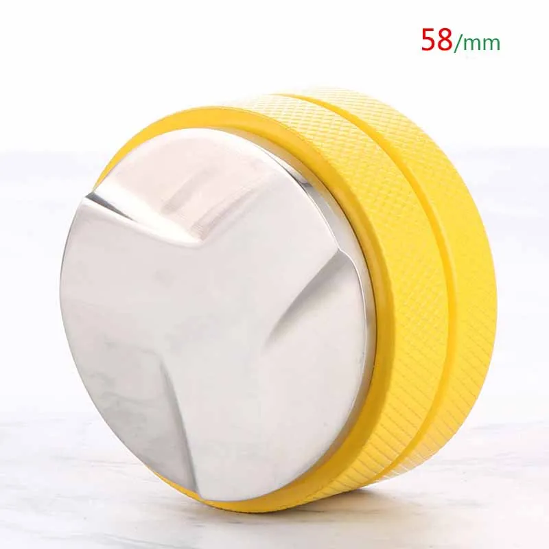 yellow 58mm san ye Трамбовочная 58/51 мм нержавеющая сталь эспрессо кофе выравниватель Дозирующее кольцо коробка стук аксессуары бариста кухонные инструменты - Цвет: yellow 58mm san ye