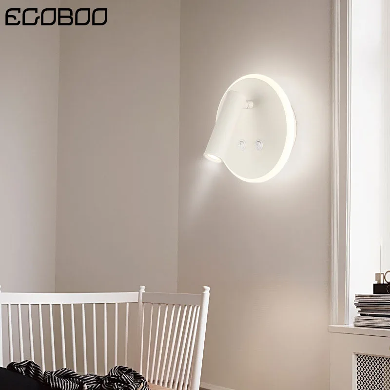 Круглый светодиодный прикроватный настенный светильник EGOBOO с поворотным