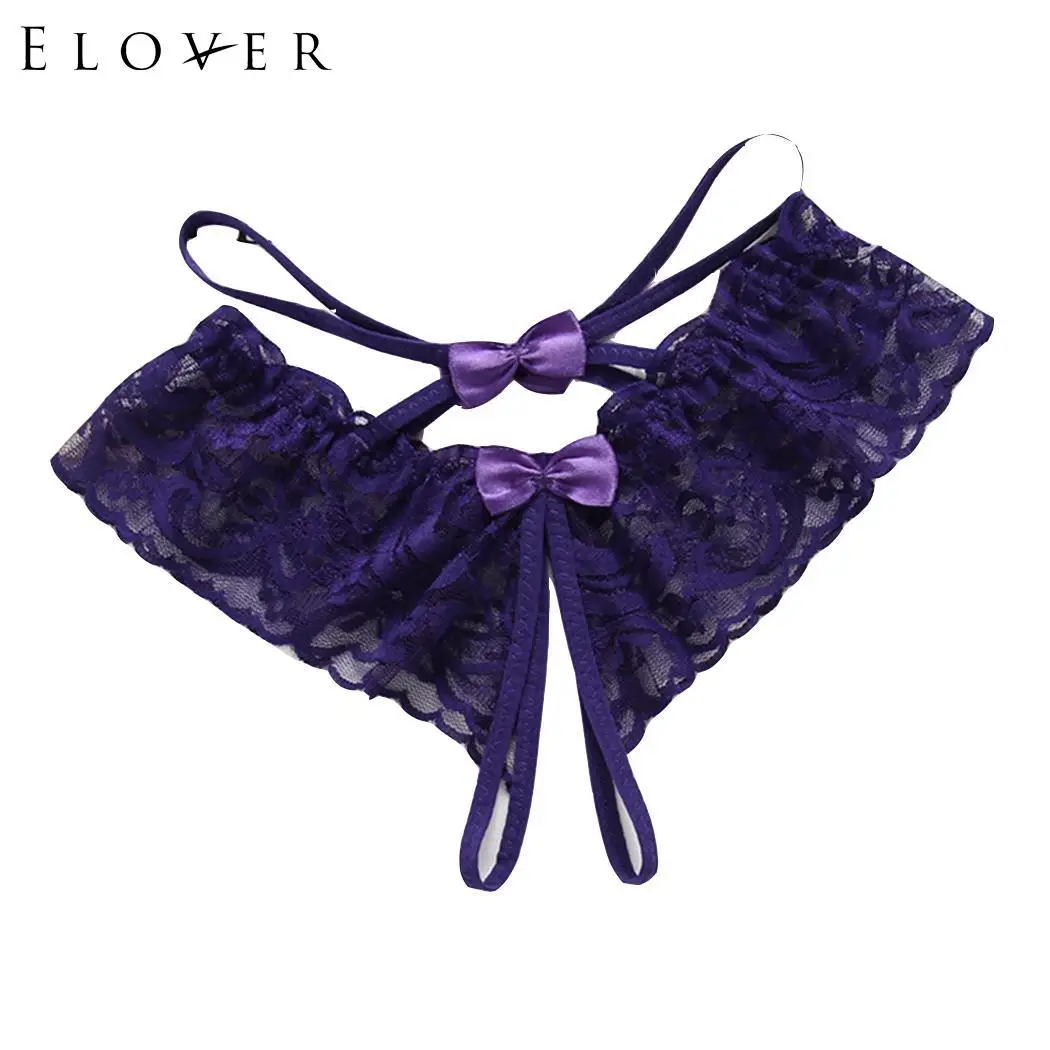 purple Elover, кружевное ночное белье, трусики с бантом, стринги, нижнее белье, сексуальное нижнее белье с бантом, эротические костюмы, женское сексуальное нижнее белье, эротическое - Цвет: purple