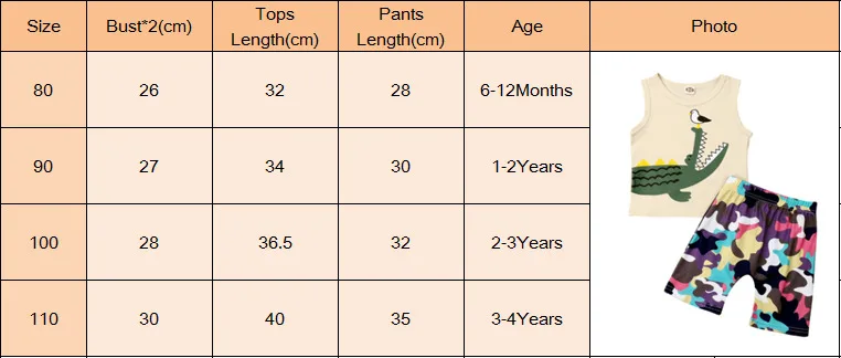 Emmababy 2019 Children Clothing Suits For Boys Clothes Kids Toddler Enfant Fille Infantis Outfits crocodile Camouflage 2pcs |