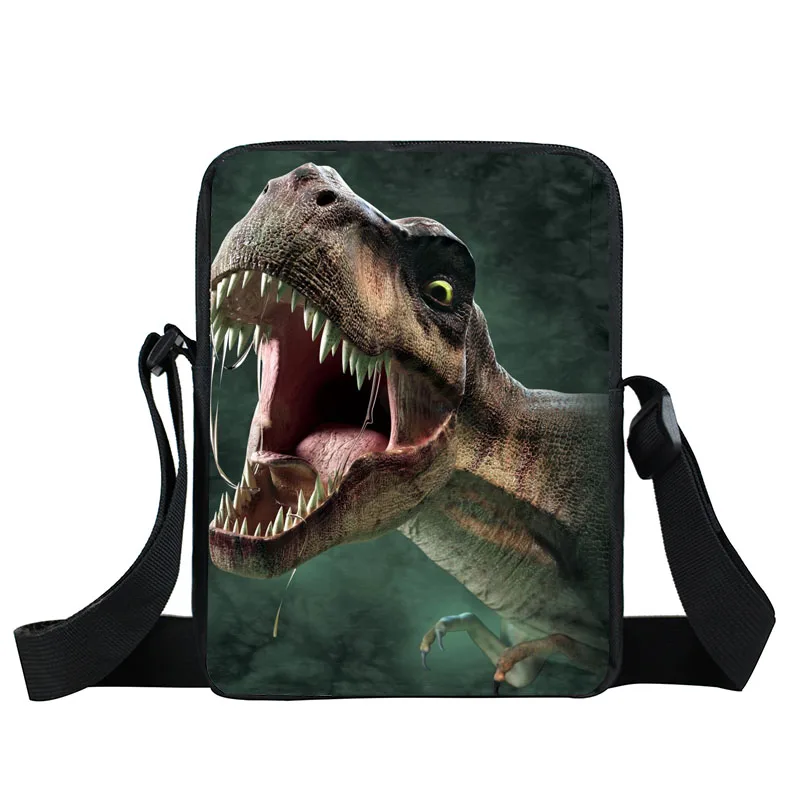 XKB LONG16 Мини-сумка-мессенджер с принтом динозавра, сумки через плечо T-rex, маленькая сумка на плечо для мальчиков и девочек, детская сумка-тоут, сумка для книг, подарок - Цвет: XKB LONG16
