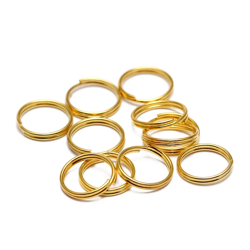 gold REGELIN, 200 шт./лот, 5, 6, 8, 10, 12, 14 мм, открытые кольца, двойные петли, золото, серебро, цвет, разъемные кольца, разъемы для самостоятельного изготовления ювелирных изделий - Цвет: gold