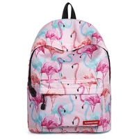flamingo school backpack bag for teenage girls kids water resistant mochila feminina large capacity travel daypack with zipper