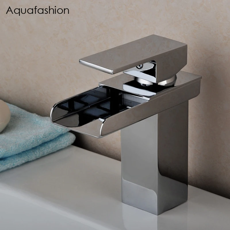 Смеситель для раковины кран ванной комнаты латунь хромированная отделка одна