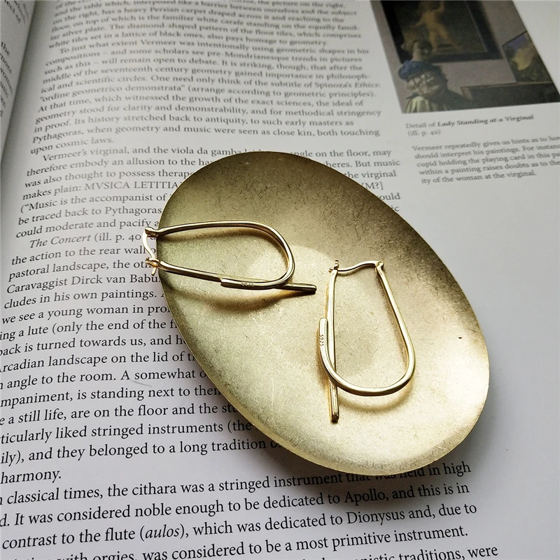 Серьги-кольца женские из серебра 925 пробы геометрической формы | Украшения и