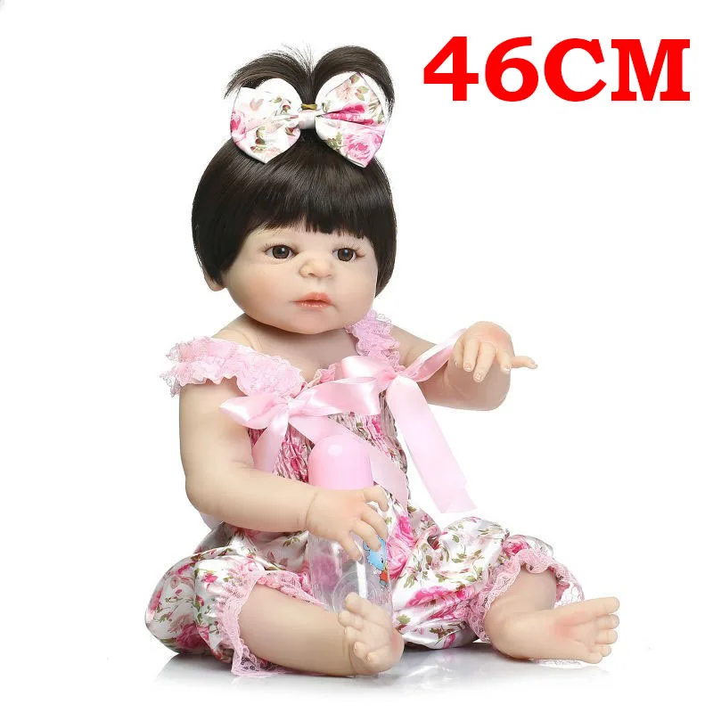 

18" 46CM premie bebes Reborn Dolls Realistic newborn baby Doll soft full body silicone Boneca Doll lol doll Christmas Surprice