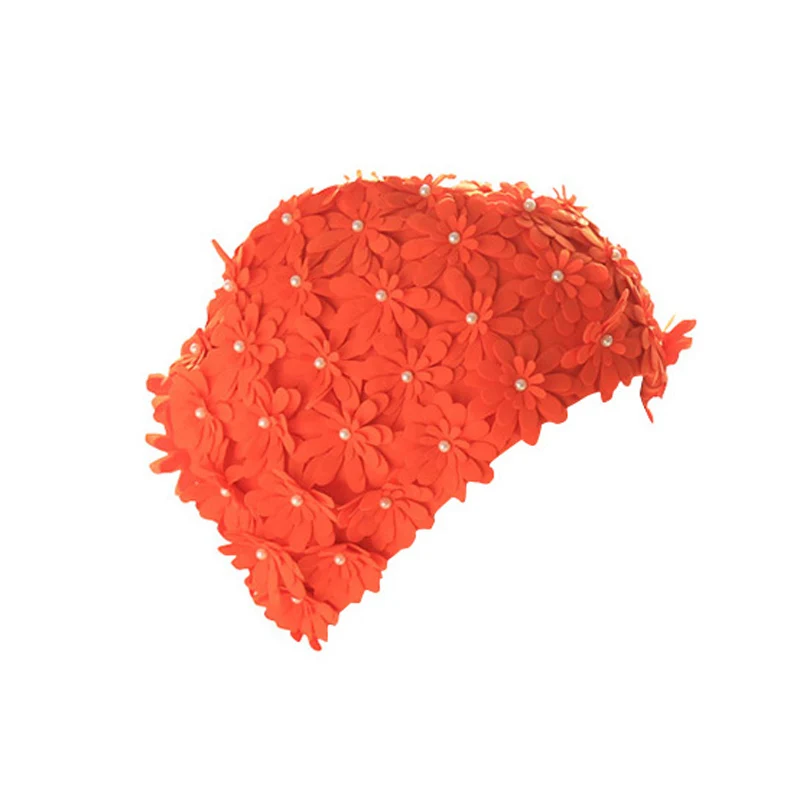 Женская шапочка для бассейна ручной работы с жемчугом разноцветная купания