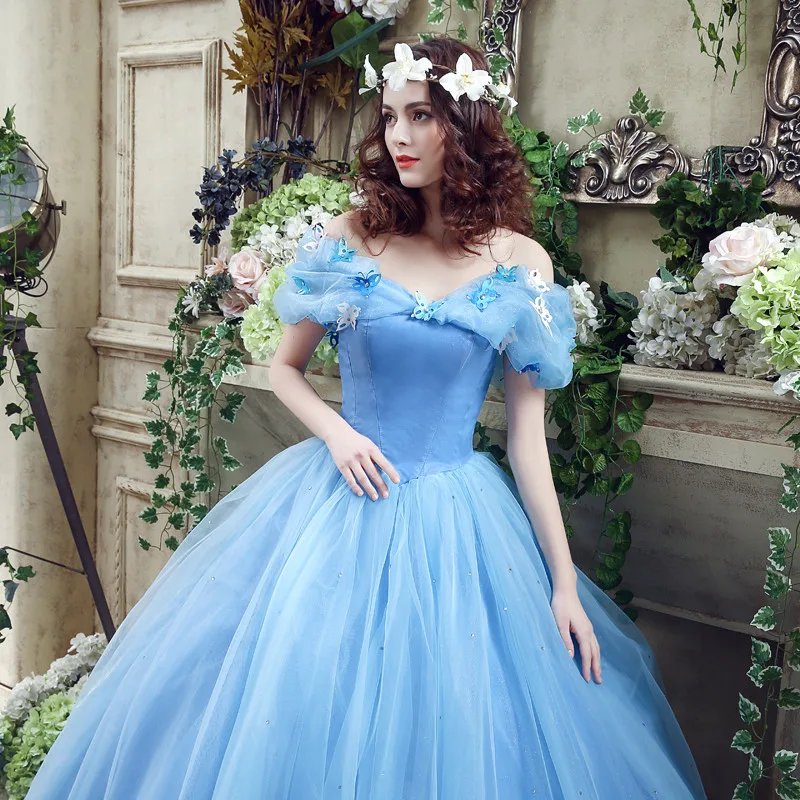 Наличии BlueTulle аппликации Делюкс Золушка Платья для вечеринок повязки бальное