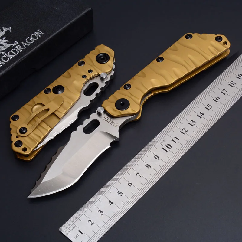 Холстомер складной нож SMF тактическая D2 лезвие TC4 Desert Черный Дракон Titanium ручка