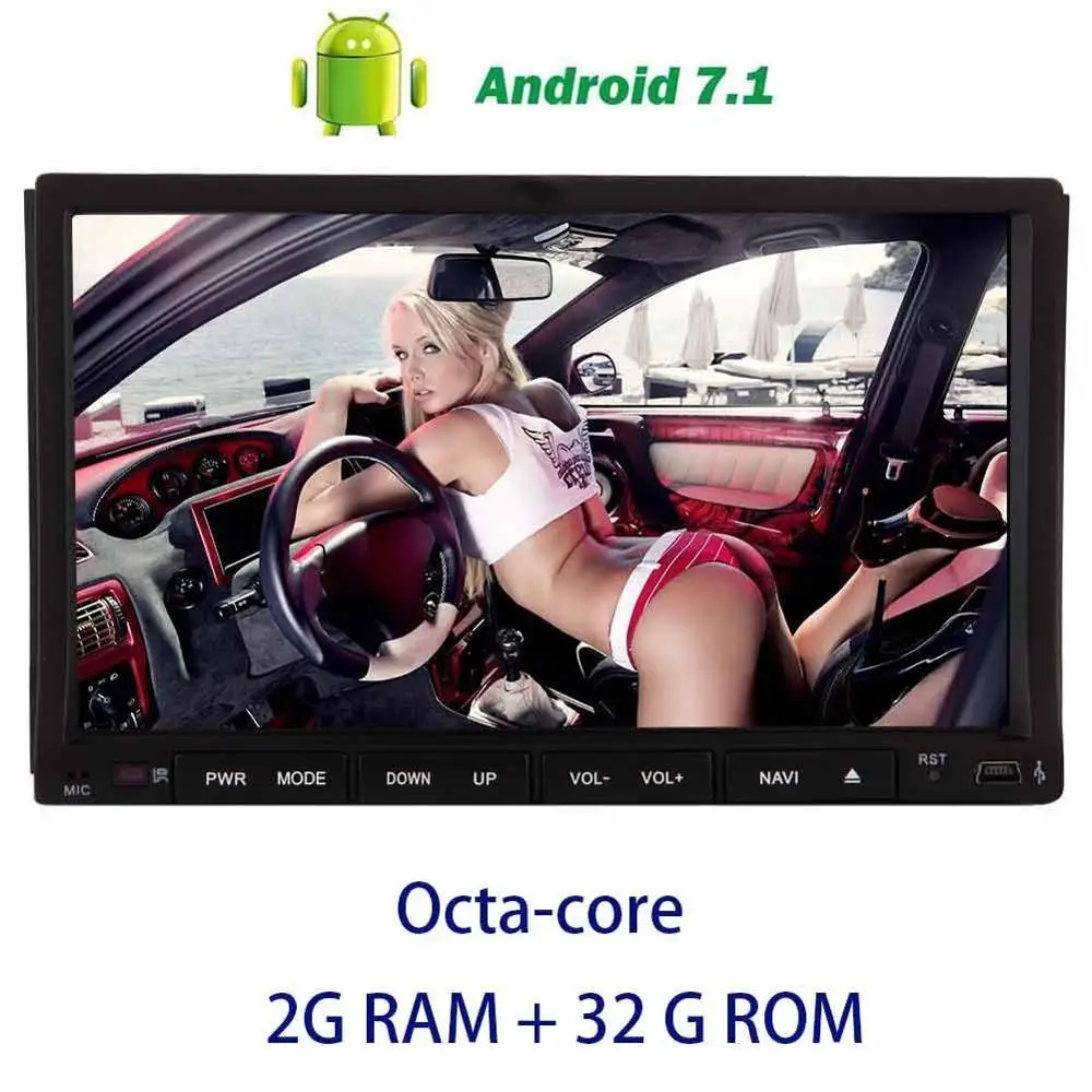 Android 7 1 бортовой компьютер стерео 8-ядерный 2din ''автомобильный DVD плеер в тире