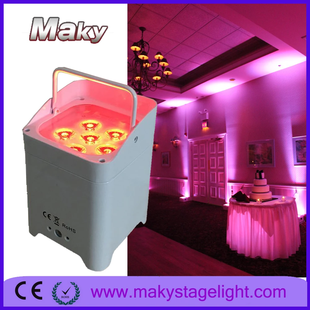 6*18 Вт RGBAW + УФ беспроводной dmx512 led par может перезаряжаемый аккумулятор питания