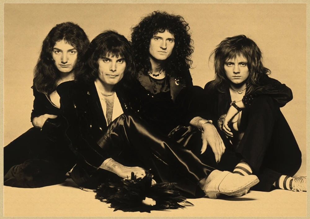 С группой Queen музыкальный крафт Бумага плакат Винтаж печатным рисунком основа декоративная настенная живопись Стикеры