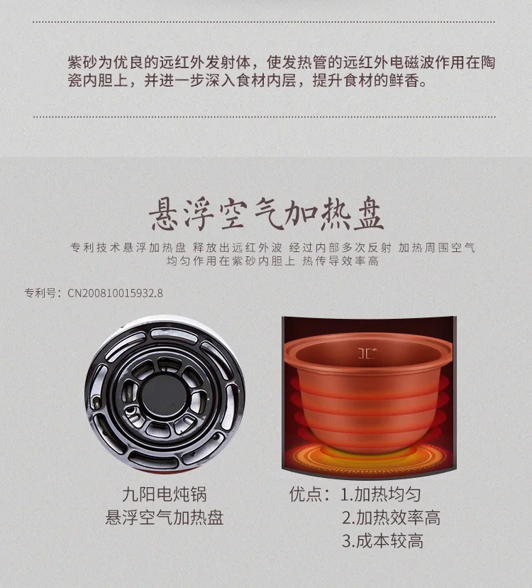 Jy29 4L/5L Сертифицированный настоящий Redware электрический медленный/Быстрый плита суп аппарат для тушения брони 8 функций цифровой таймер