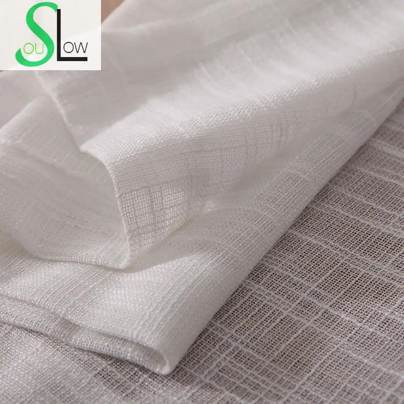 Плотные Занавески Slow Soul белые коричневые темно синие в японском стиле однотонные