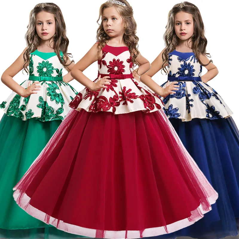 Бальное платье принцессы для маленьких девочек с цветами крещения Детские