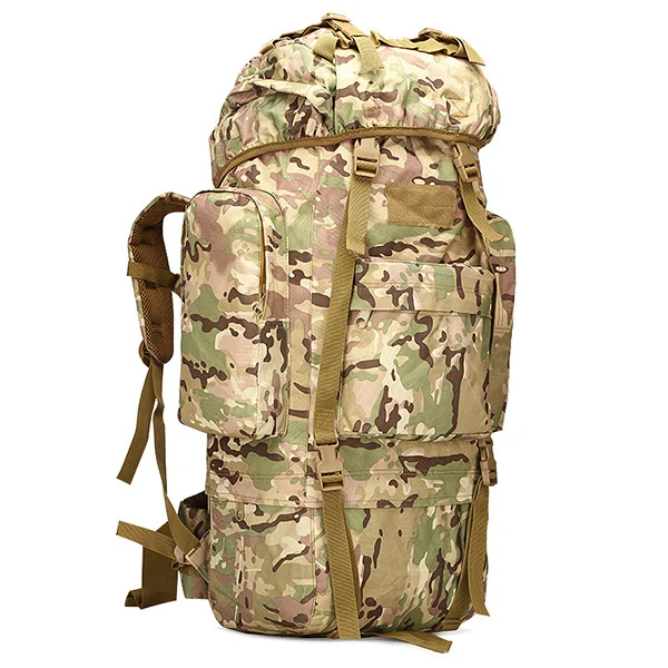 2C CP camo Открытый 65L большой емкости походный рюкзак альпинистская Военная камуфляжная сумка u-образная поддержка для кемпинга холщовые дорожные мужские рюкзаки - Цвет: 2C CP camo