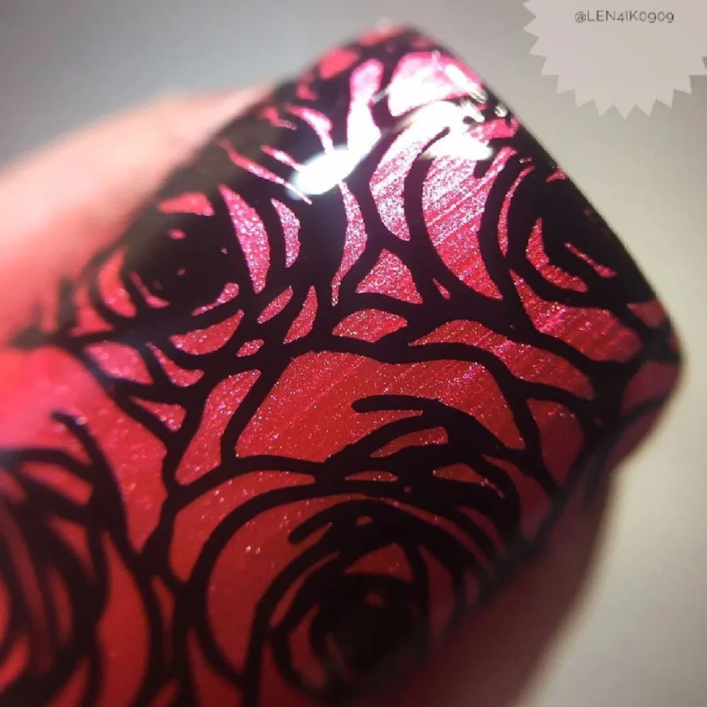 KADS Горячие Моды Очаровательная Цветочный Печати Sencil Nail Art Польский Штамповки