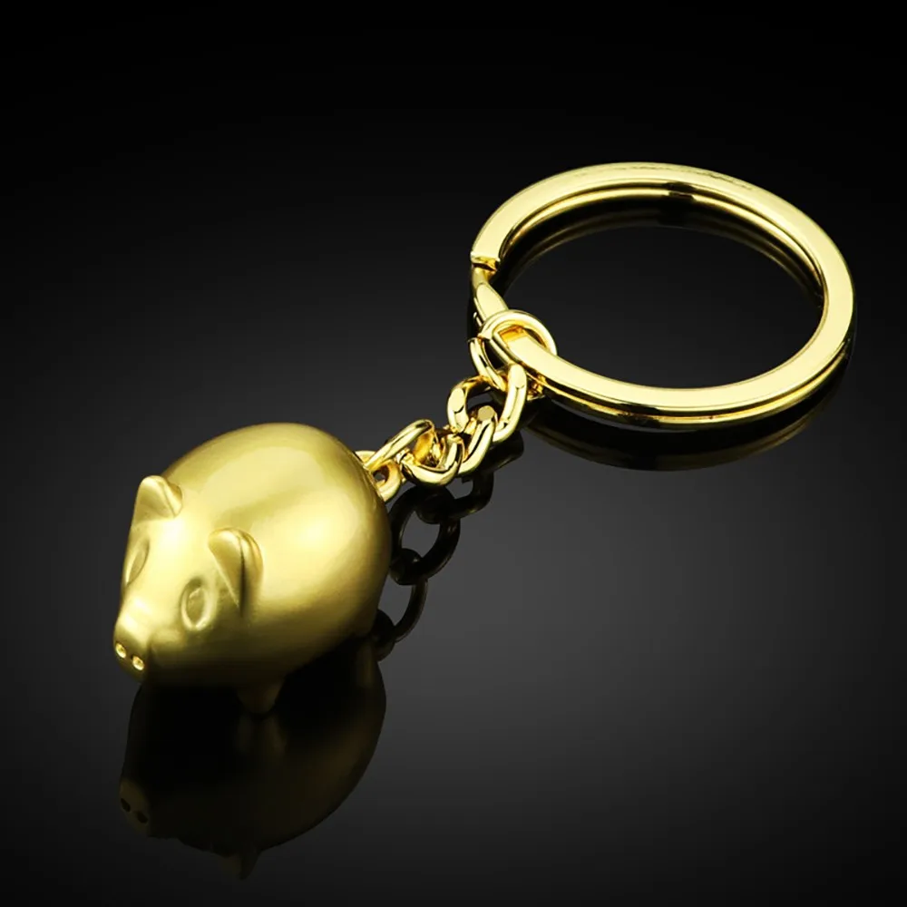 Zodiac Piglet Key Ring Gift Pendant Metal Gold Pig Silver llaveros para mujer porte clef portachiavi | Украшения и аксессуары