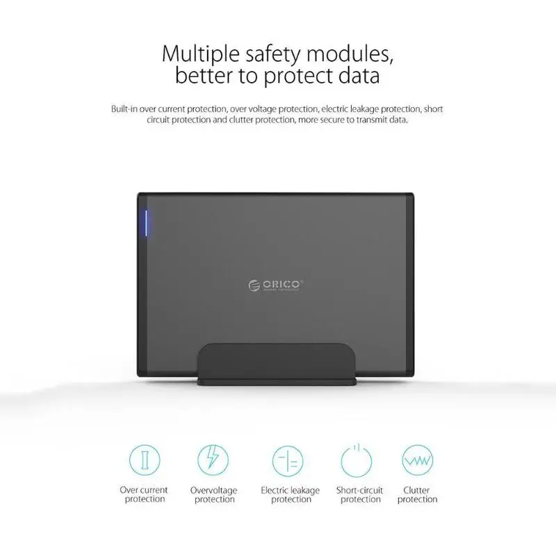 ORICO 3.5 inch SATA to USB3.1 Type-C External Case HDD SSD Hard Drive Disk HDD Enclosure Dock Storage Box 8TB Capacity