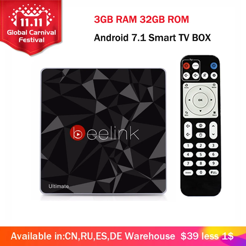 Beelink GT1 Ultimate 3g 32G ТВ приставка Android Amlogic S912 Восьмиядерный медиаплеер 5G WiFi BT 4,0 смарт-приставка телеприставка PK X92