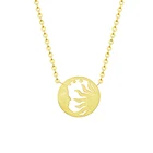 Новинка, винтажное ожерелье с подвеской Sun Moon, серебряное ожерелье из нержавеющей стали, цепочка с полумесяцем для женщин, ювелирное изделие, подарок, оптовая продажа