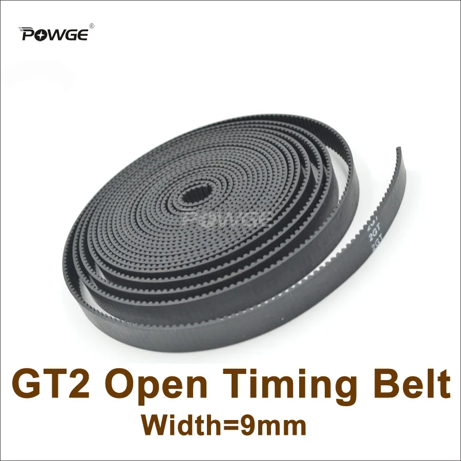 POWGE GT2 Ремень ГРМ шириной = 9 мм 5 метров резиновый шкив 2GT открытый ремень