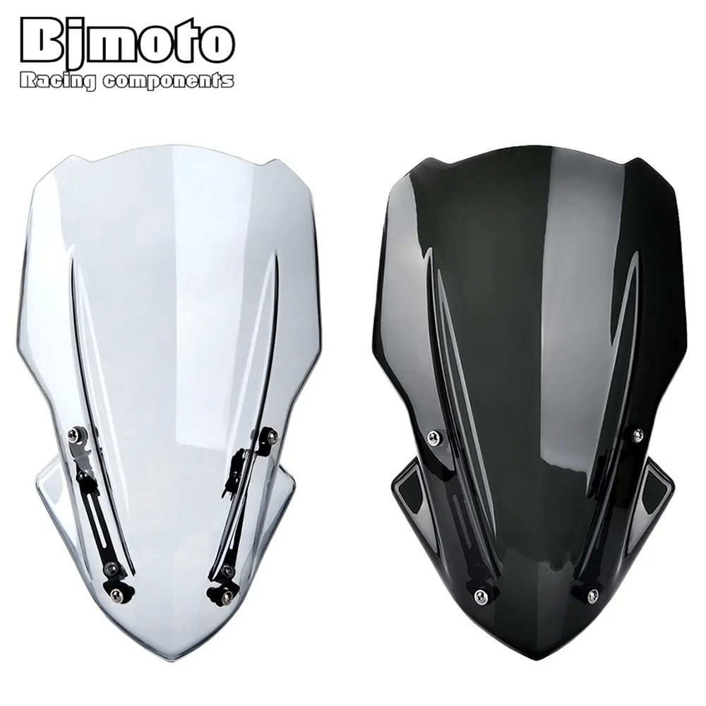 

BJMOTO Motorcycle Windscreen with Bracket Screws For Kawasaki Z900 2017 2018 2019 Motorbike ABS Wind Deflectors Windshield