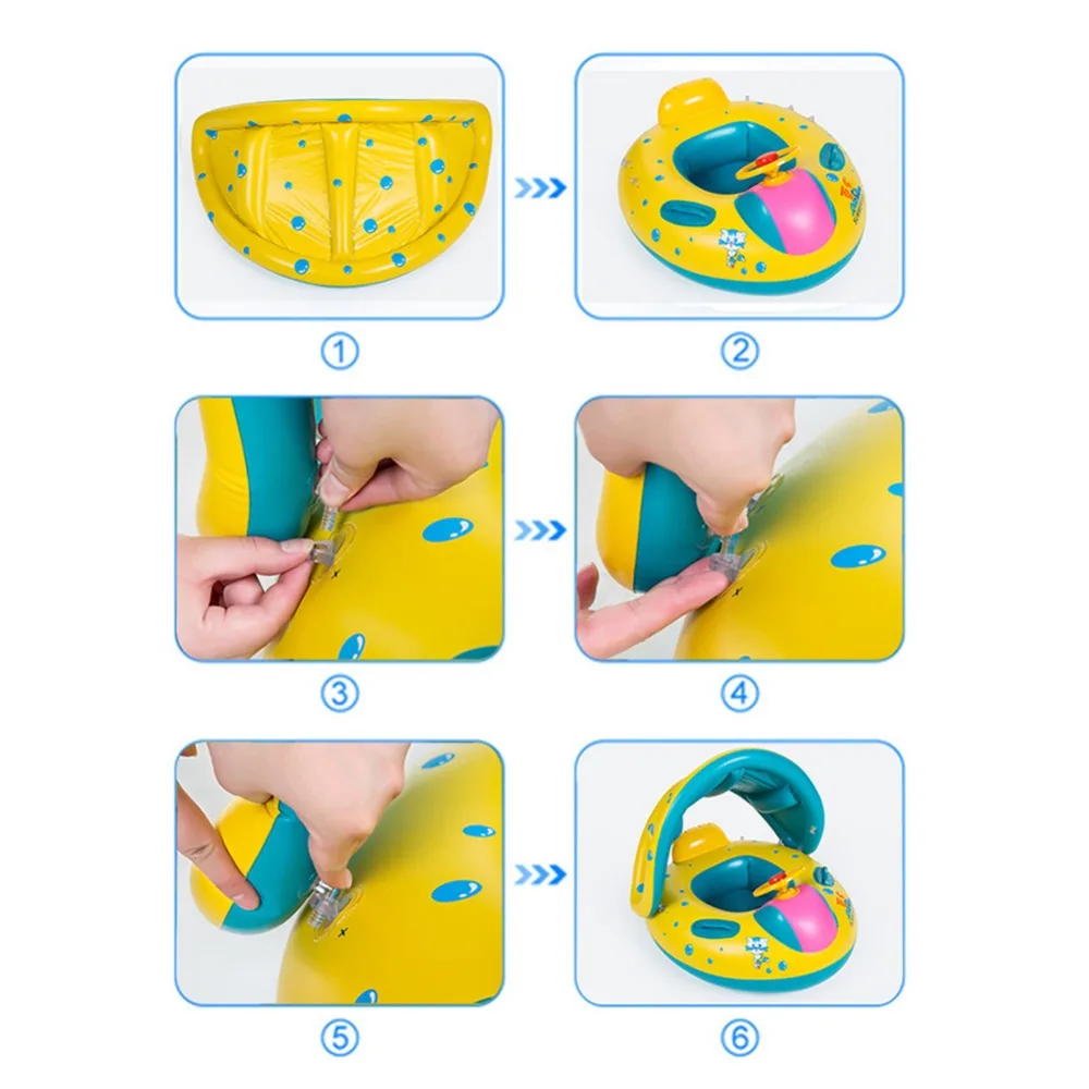 

Baby Kids Summer Swimming Pool Swimming Ring Inflatable Swan Swim Float Water Fun Pool Toys Swim Ring Seat Boat Sport For 3-6Yea