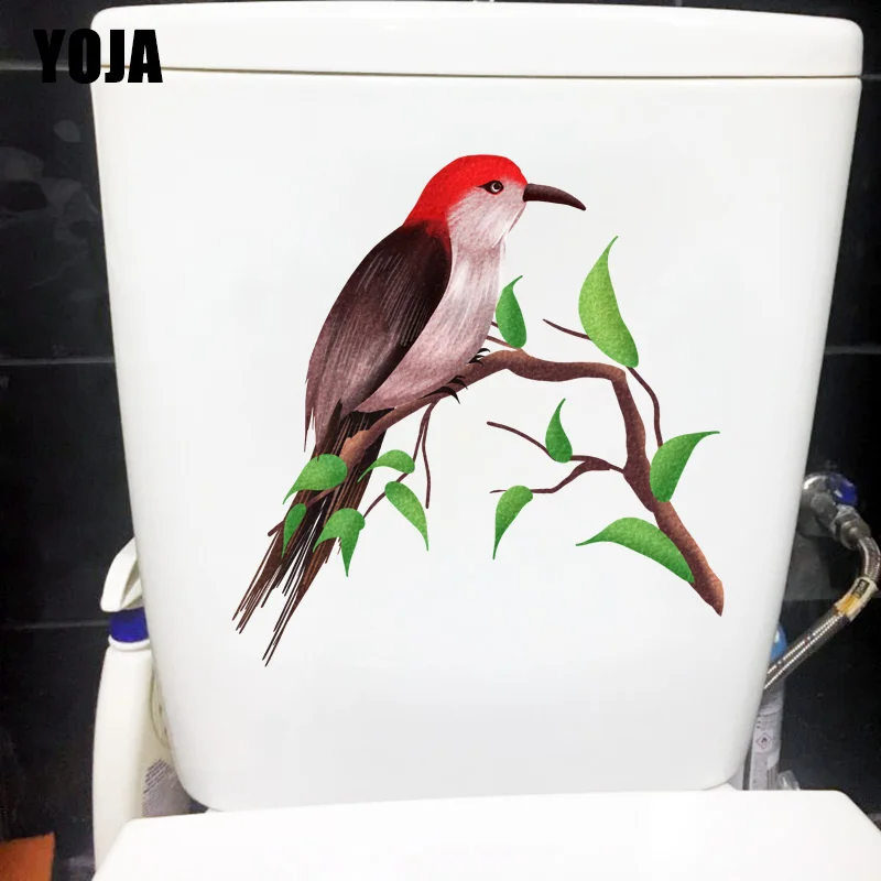 YOJA 22.9X23.9CM дятел на ветке мультфильм стикер стены украшение дома сиденье унитаза