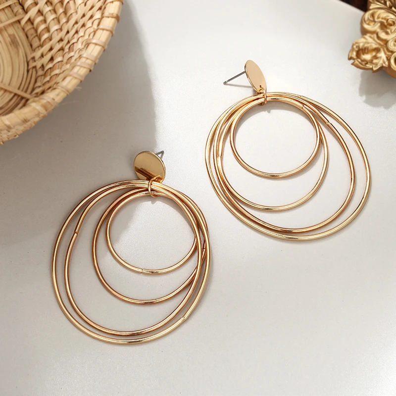 Женские большие серьги в европейском стиле богемные круглые серьги-подвески