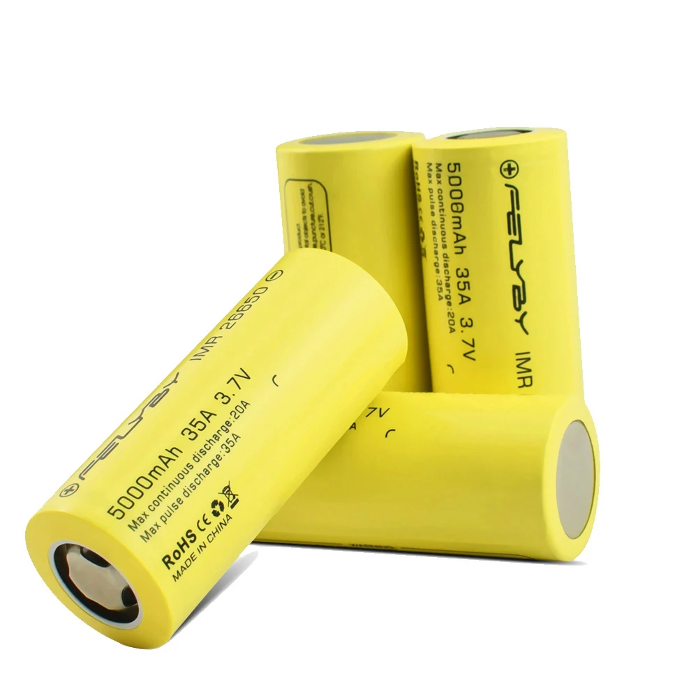 4 pcs FELYBY 1-5 шт Высокая емкость 5000mAh 3,7 V перезаряжаемая 26650 литиевая батарея для фонарей/солнечных/UPS/электронных инструментов - Цвет: 4 pcs