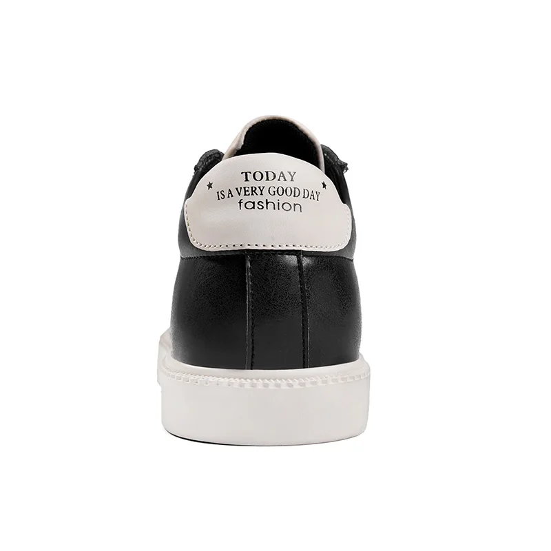 Мужские классические кроссовки SUROM черные кожаные Нескользящие для