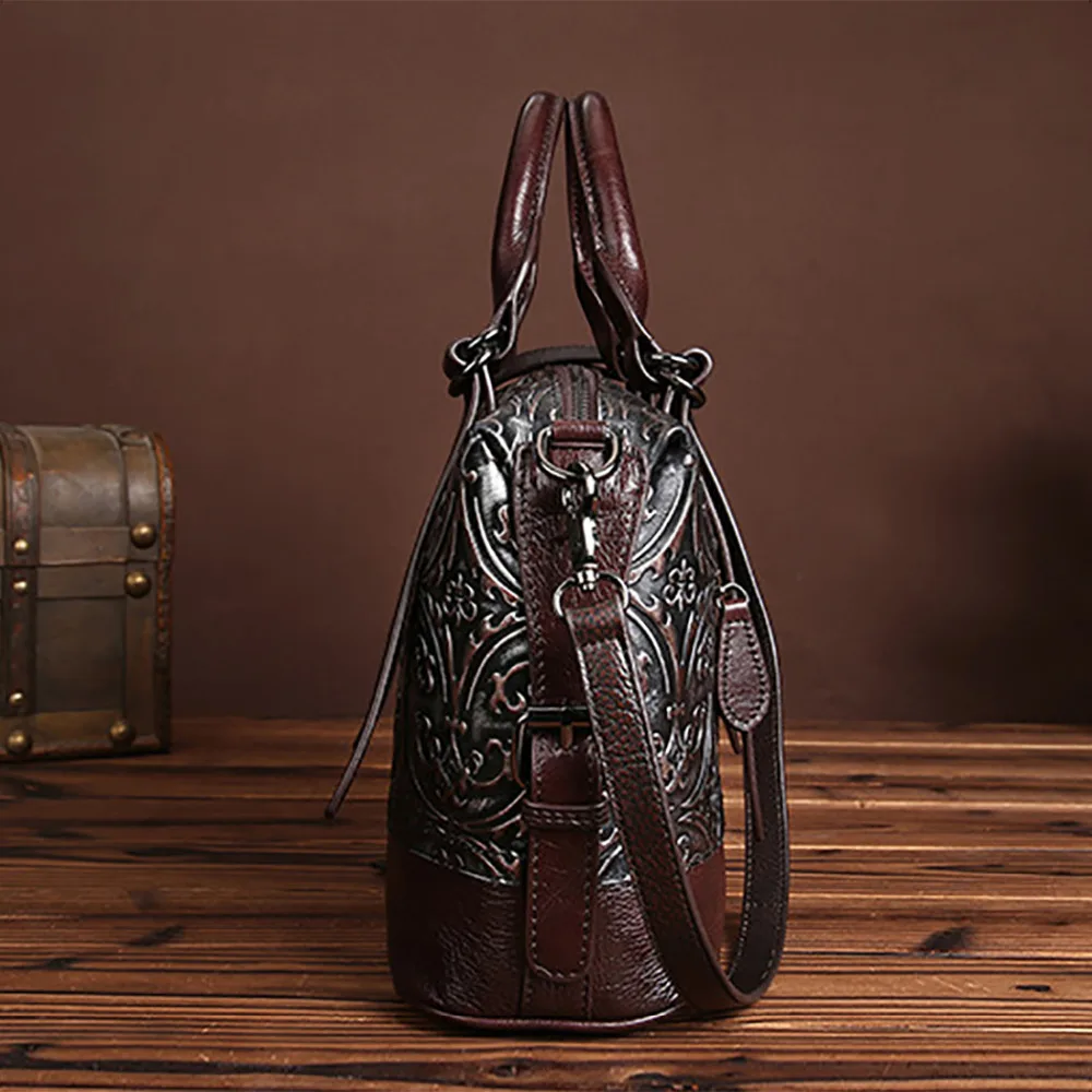 Модная женская сумка из натуральной тисненой кожи винтажная модная повседневная