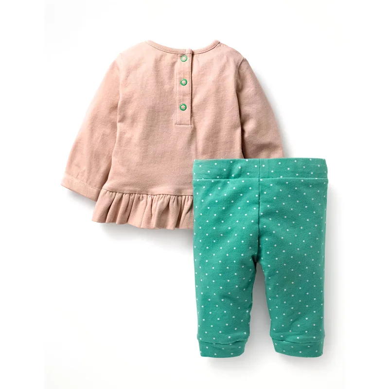 

Pretty hot sale new style 2019 fall winter baby girl clothing set embroidery birds outfits