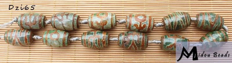 Зеленый Dzi Agat 13-15x22-25мм в форме барабана бусины, 12 шт на нитке, для ювелирных изделий DIY