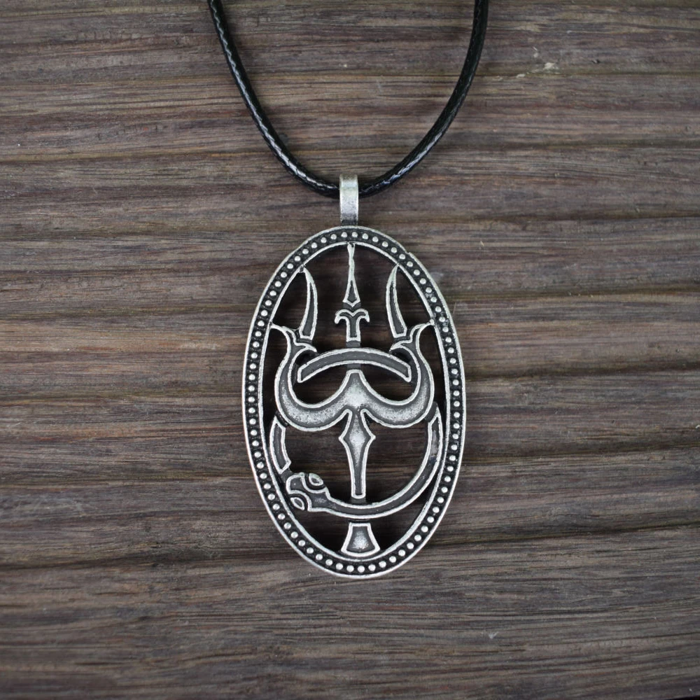 SanLan, Брендовое ожерелье trishula and ouroboros, колье с подвеской в виде трезубца и змеи, ювелирные изделия sanlan