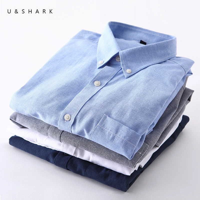 Мужские деловые рубашки U &amp SHARK хлопковые классические с длинным рукавом 60% 2018 |